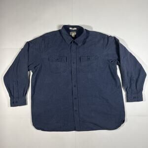 Vintage L.L. Bean Chamois Long Sleeve Heavy Cloth Blue Shirt Mens Size 2XL